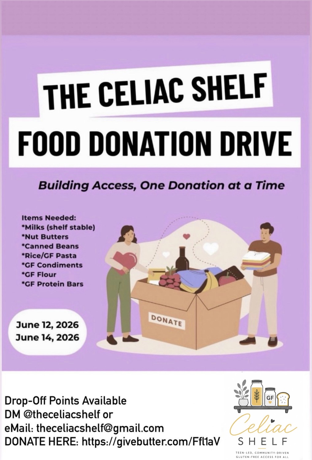 Flyer for Food Donation Drive, June 12–14, 2026