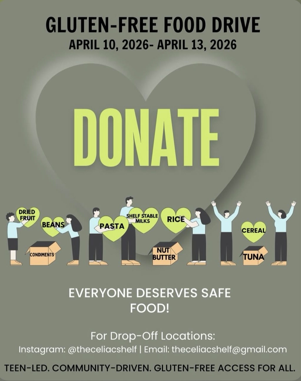 Flyer for Gluten-Free Food Drive, April 10–13, 2026